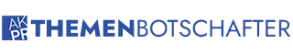 Blaues Logo mit der Schrift Themenbotschafter